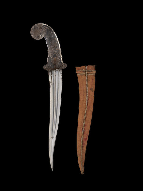 Bonhams : A Mughal rock crystal-hilted steel dagger (khanjar) India ...