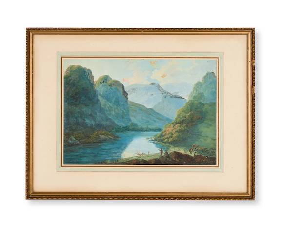 Bonhams : Attributed to John Laporte (1761-1839); A lakeland landscape