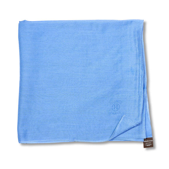 Bonhams : Hermès a Periwinkle Blue Cashmere and Silk Scarf