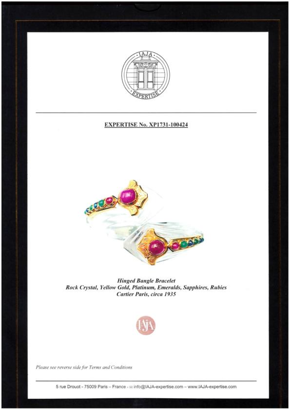 Bonhams : CARTIER: ART DECO GEM-SET ROCK CRYSTAL BANGLE