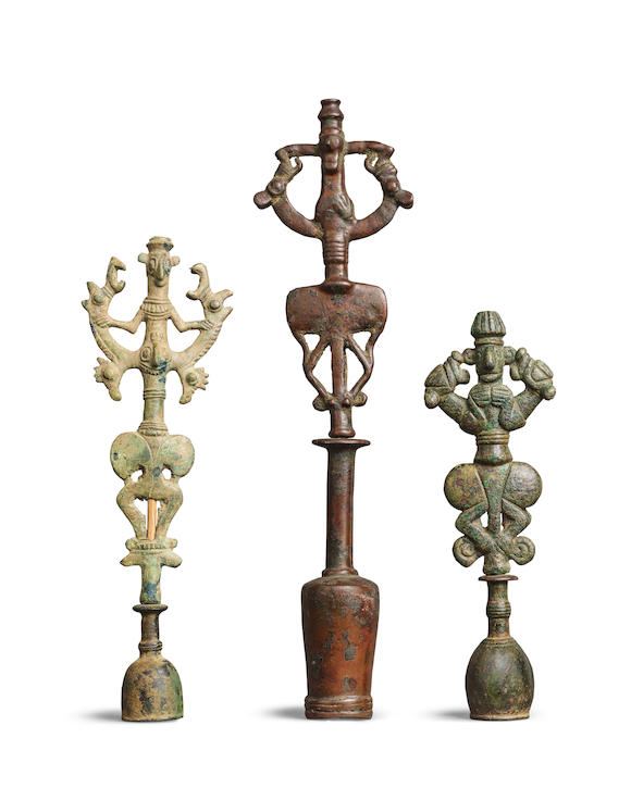 Bonhams : Two Luristan bronze Master of Animals finials and a Luristan ...