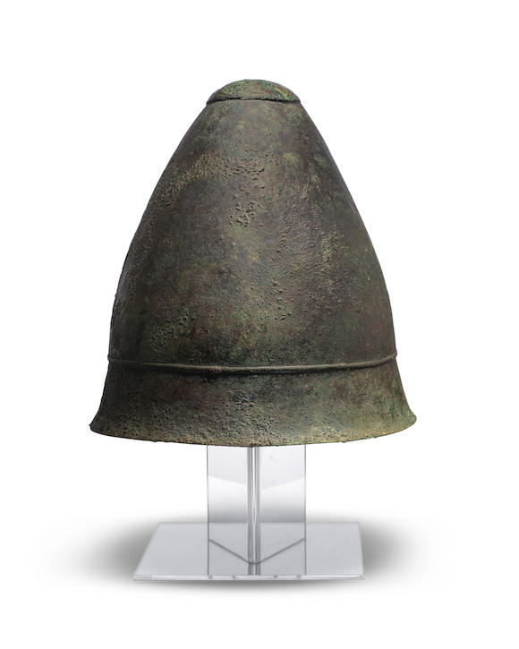 Bonhams : A Greek bronze Pilos helmet