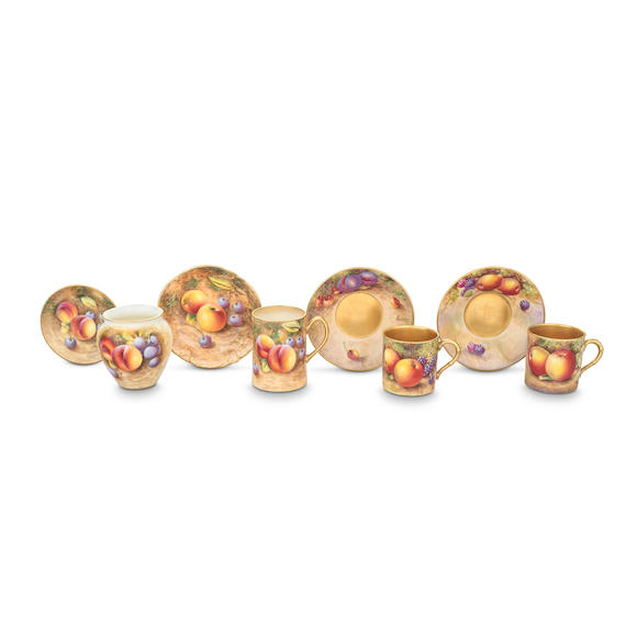 Bonhams : A group of Royal Worcester 'Painted Fruit' porcelain, circa 1950