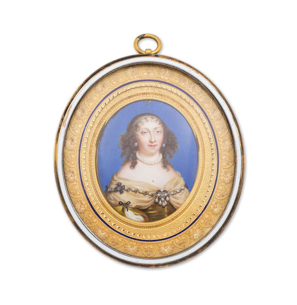 Broche Ancienne En Argent C.1900 - Portrait Miniature émaillé D'un Couple, Bijou Photo