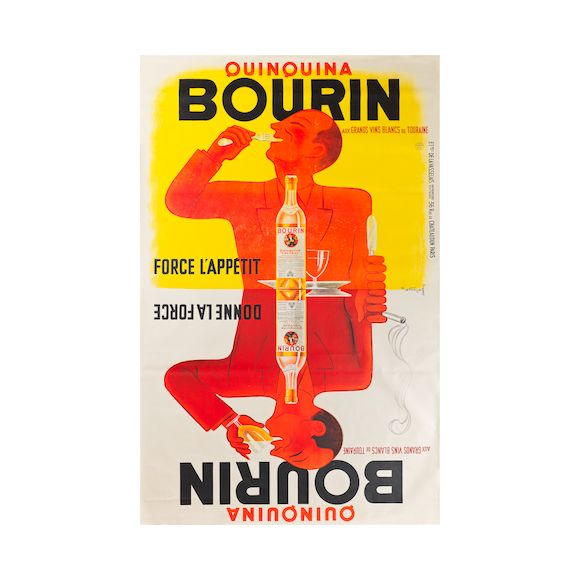 Affiche Publicitaire Originale 1936 - Quinquina Bourin Par Les Frères Bellenger - 125x200 Cm