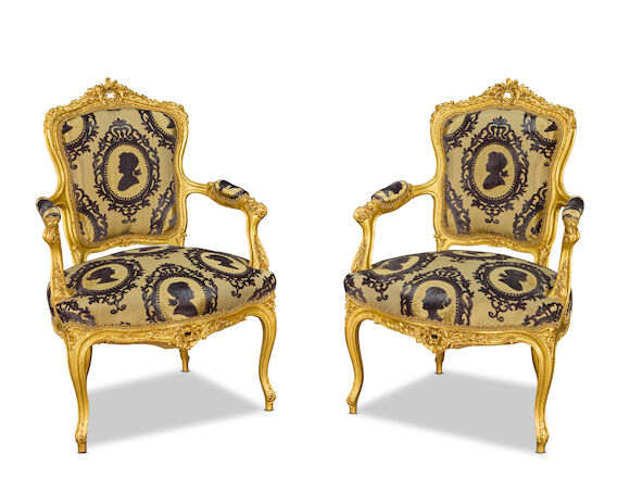 Bonhams : A pair of French late 19th/early 20th century giltwood ...