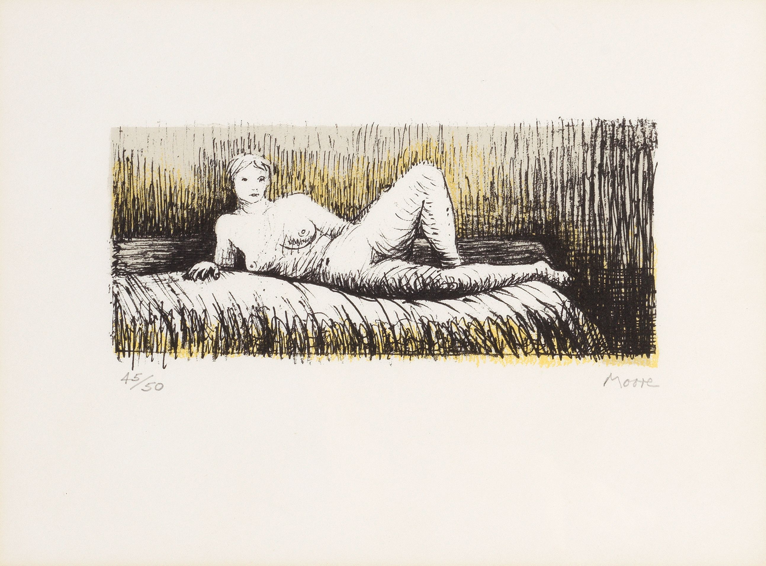 Reclining Girl on Bed