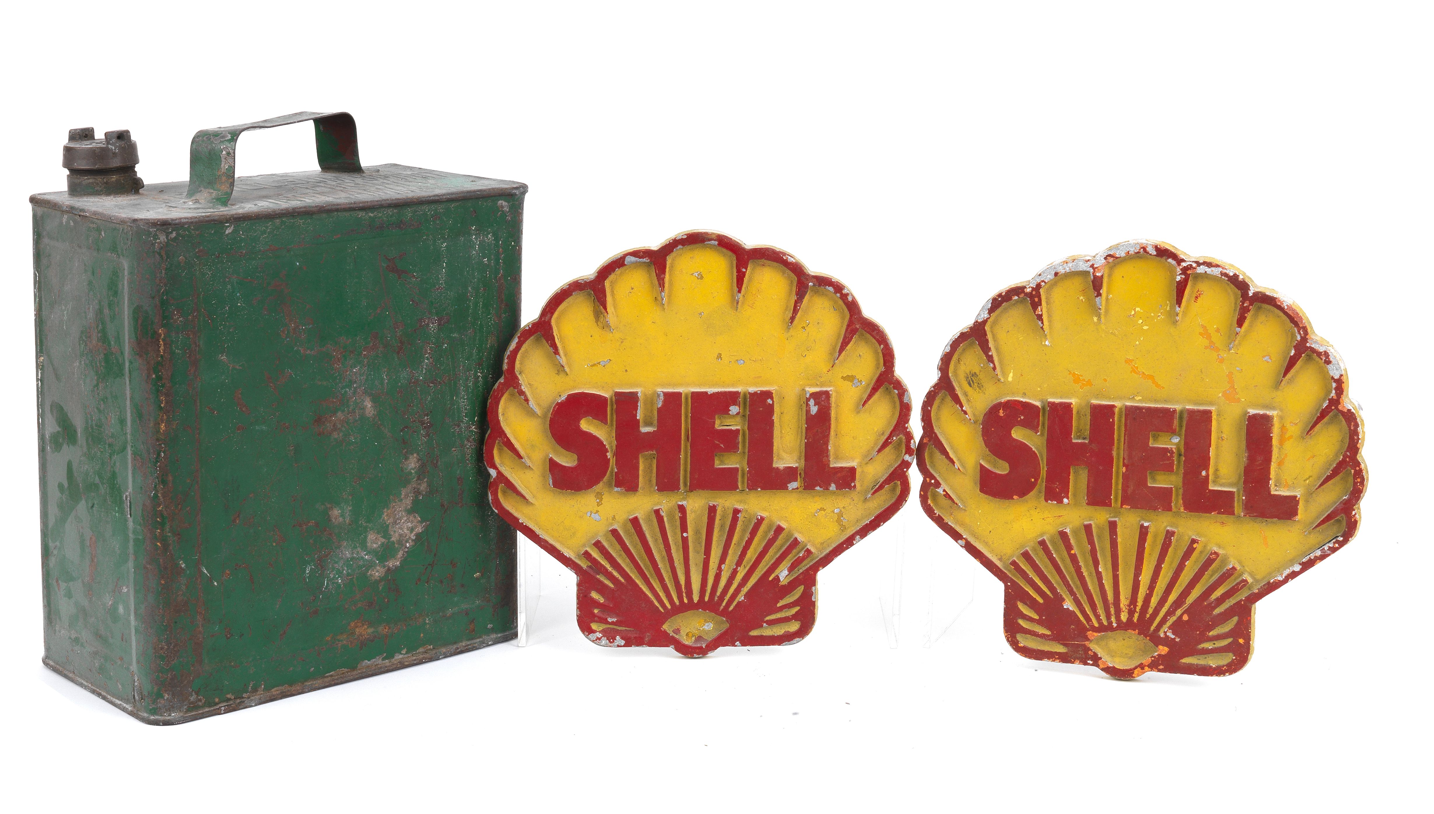 Bonhams Cars : Two cast alloy Shell signs, ((3))