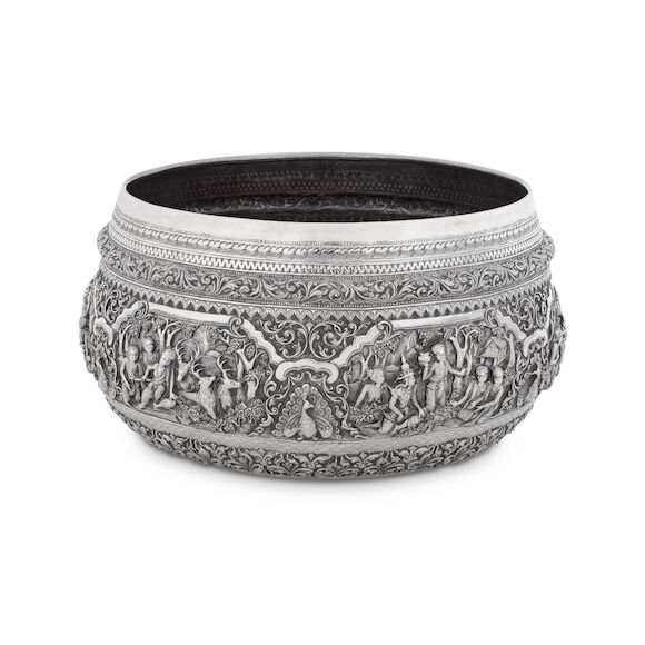 Bonhams : A Burmese silver rice bowl unmarked