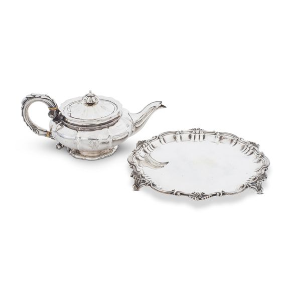 Bonhams A IV silver teapot William Eley, London 1825 together