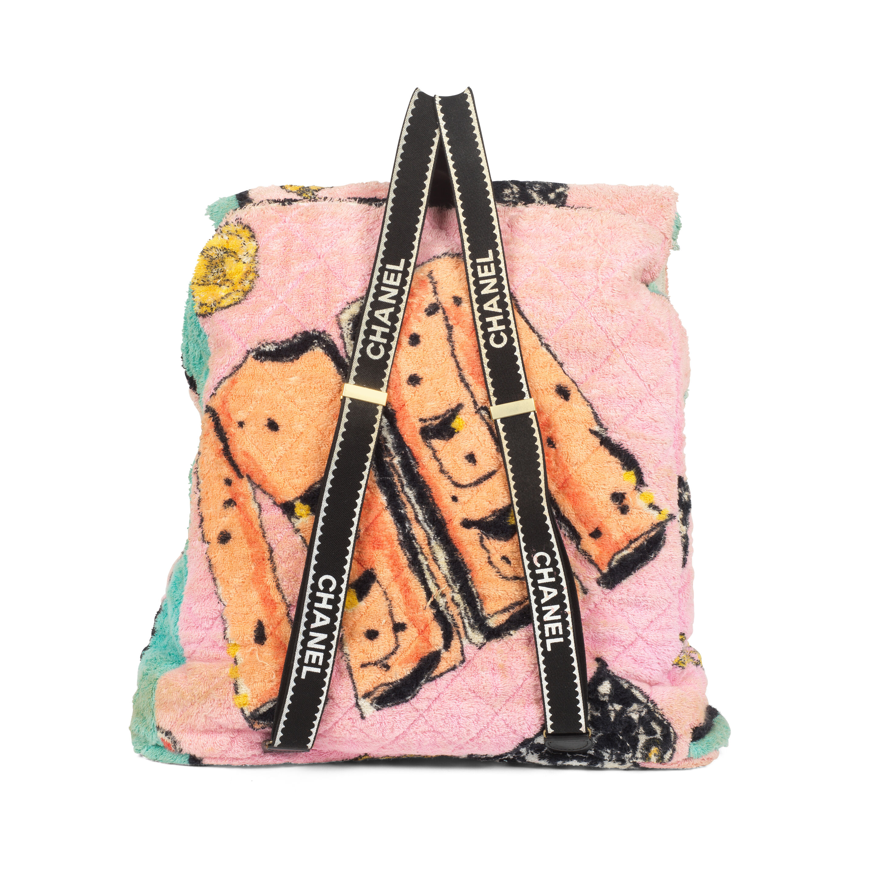 Chanel Coco Beach Quilted Terry Cloth Pink Cotton Backpack Bag Chanel Coco Beach Quilted Hobo Pink Soft Cloth 2023 – Luxbags main image 2