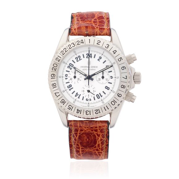 Bonhams Universal A stainless steel automatic calendar