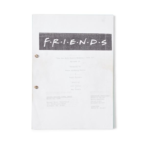 Bonhams : Friends: An Original Script for The One With Ross's Wedding ...