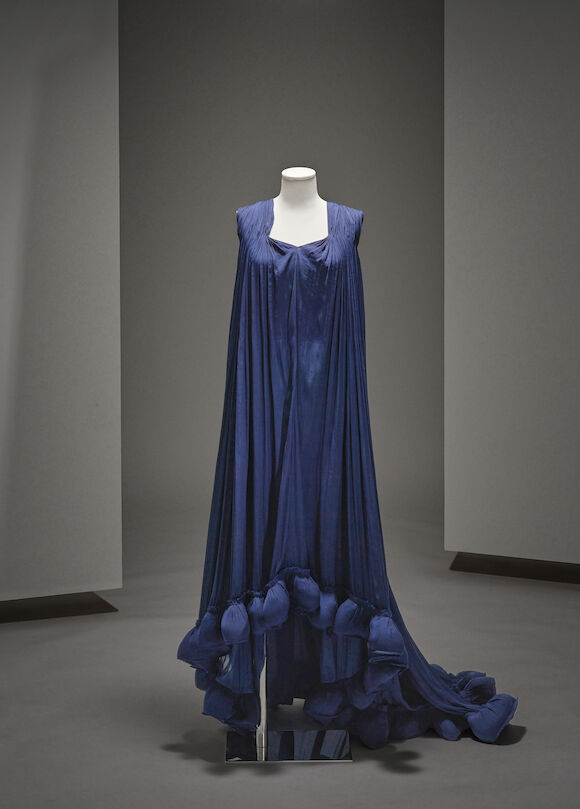 Robe Cocktail Longue Lanvin En Mélange Soie - Taille IT 38/40, Vintage Très Bon état