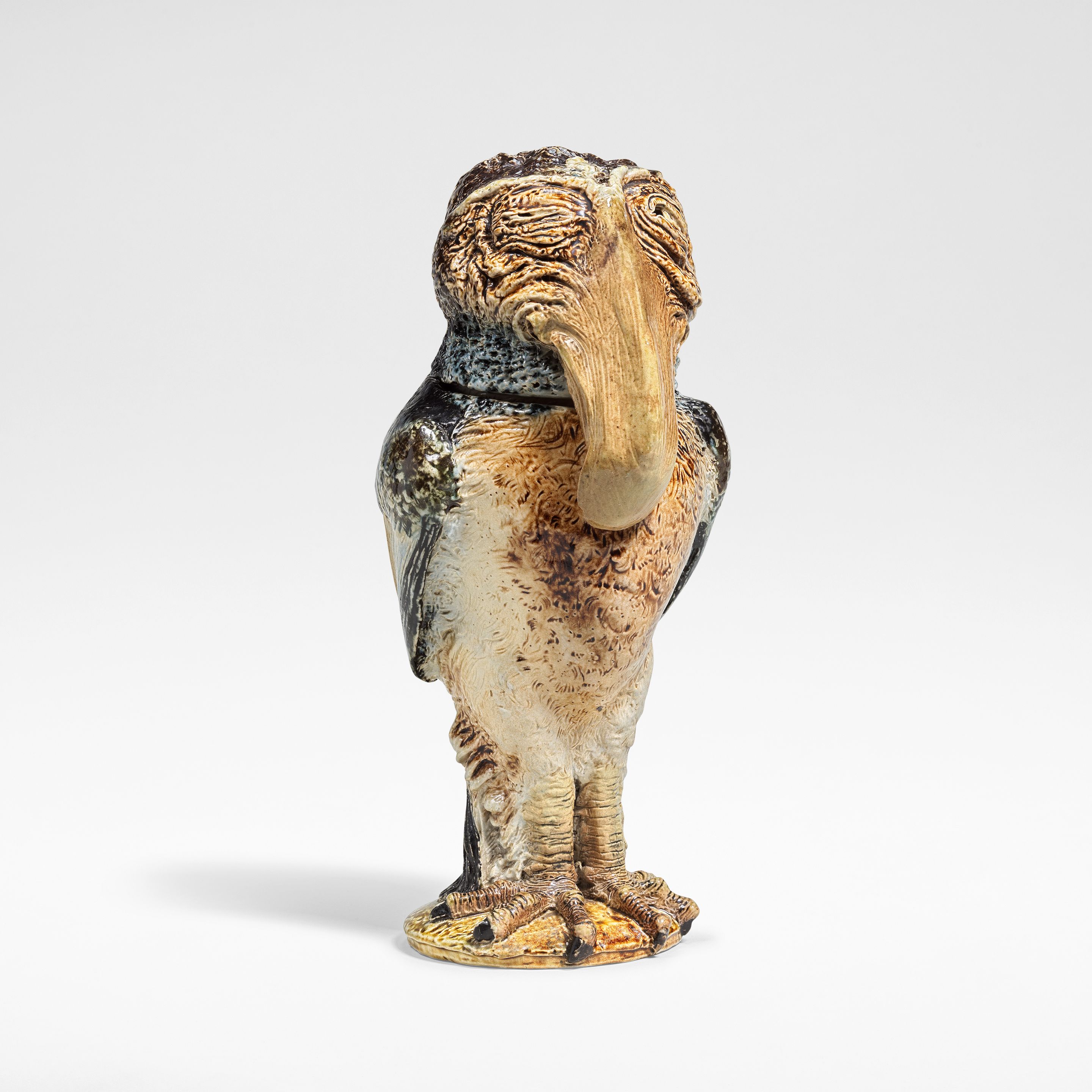 Bonhams : Martin Brothers 'Wally Bird' tobacco jar and cover, 1889