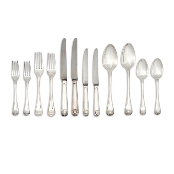 Bonhams : A George III silver Old English Thread and Shell pattern ...