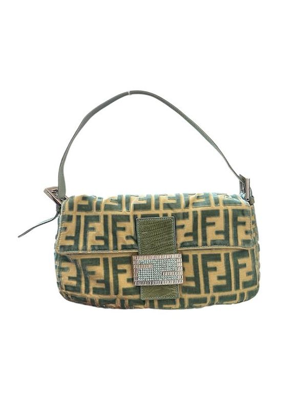 Sac Baguette En Lézard - Cuir Et Lézard, Taille Moyenne, Marron - Occasion Très Bon état