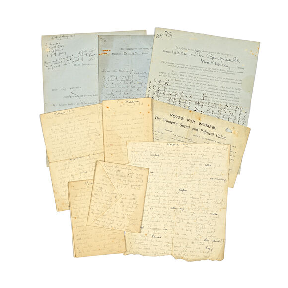 Src Paper Bonhams : SUFFRAGE – HOLLOWAY PRISON Collection of letters and papers ...