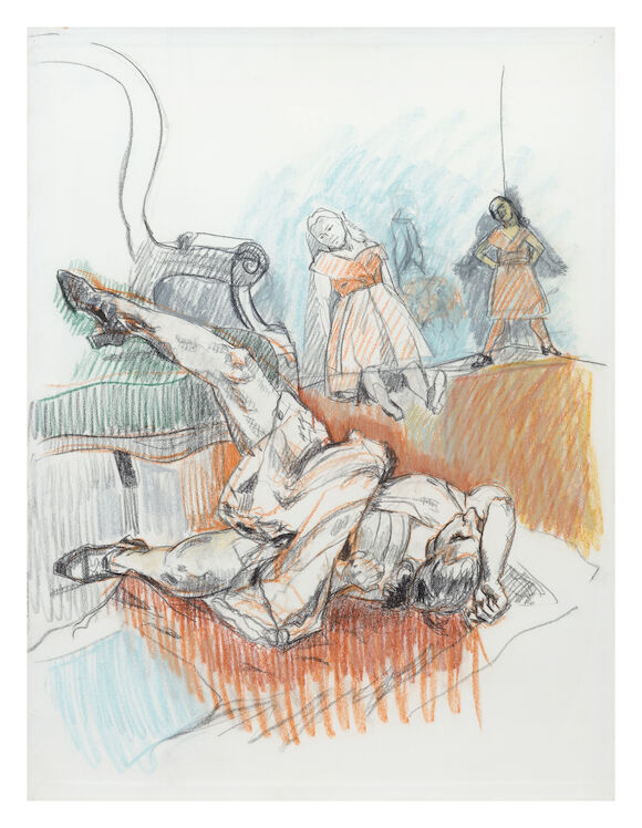Bonhams : PAULA REGO (1935-2022) The Salmon-coloured Dress (Executed in ...