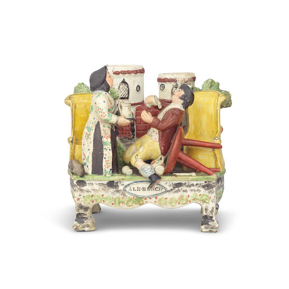 Bonhams : A Staffordshire table base group of 'Ale Bench', circa 1830-35