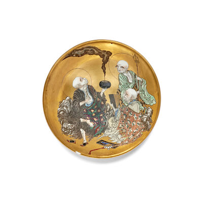 A SATSUMA 'IMMORTALS' STEM BOWL 19th century