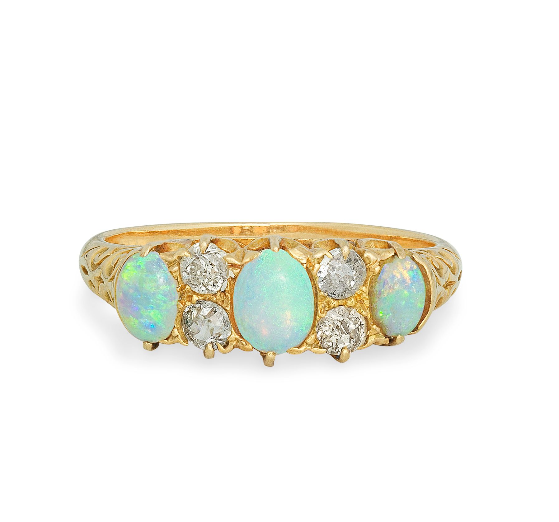 OPAL AND DIAMOND RING,