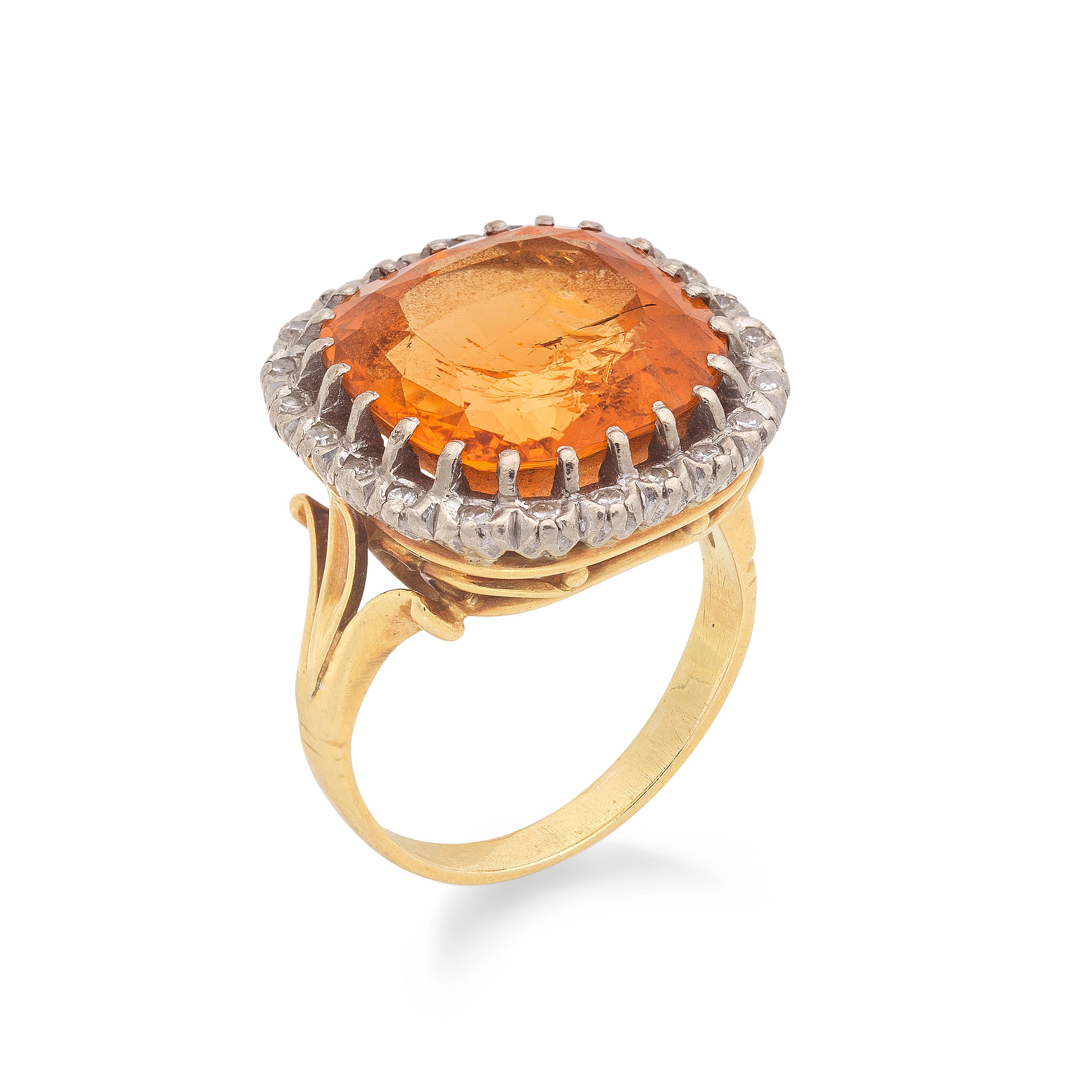 TOPAZ AND DIAMOND RING
