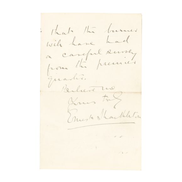 Bonhams : SHACKLETON (ERNEST) Autograph letter signed, Marlborough Club ...