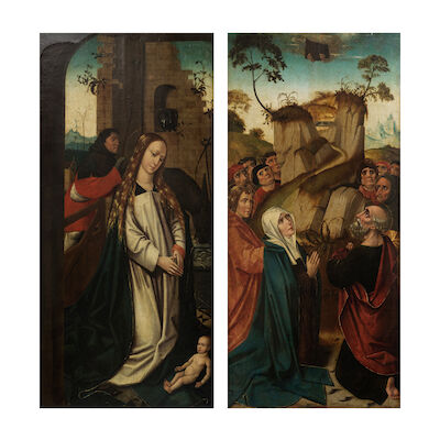 Entourage de Colijn de Coter (Bruxelles circa 1480-1539) L' Adoration de l'Enfant Jésus ; L'Ascension de Christ (2)