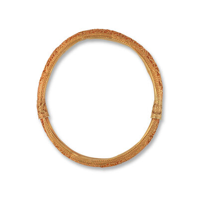 A RARE GOLD NECKLET Qizhen yong three-character mark, Qing Dynasty (2)