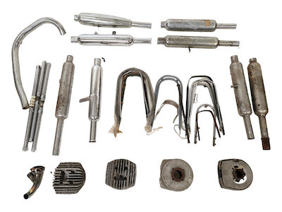 A quantity of silencers, bracketry and crash bars ((Qty))