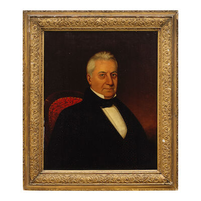 John Davidson (1778–1850), administrator, merchant, and Resident of Rembang in central Java, seated in an interior Java, by I. F. Sand, dated 1845 on the reverse