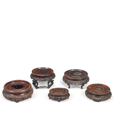 A GROUP OF FIVE HARDWOOD STANDS 19th/20th century (5)