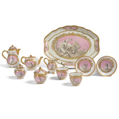 Tête-à-tête en porcelaine de Meissen, vers 1765-70 A Meissen tête-à-tête, circa 1765-70
