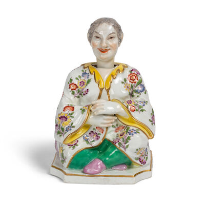 Magot en porcelaine de Meissen, vers 1745-50 A Meissen female pagoda figure, circa 1745-50