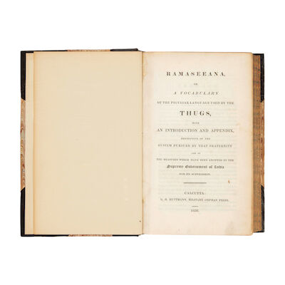 William Henry Sleeman, Ramaseeana, or a vocabulary of the peculiar language used by the Thugs Calcutta, G. H. Huttmann, Military Orphan Press, 1836