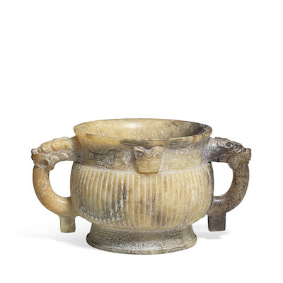 A CALCIFIED JADE INCENSE BURNER, GUI Probably Ming Dynasty (2)