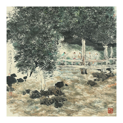 YANG YANWEN (1939-2019) Sharing a Glass of Wine