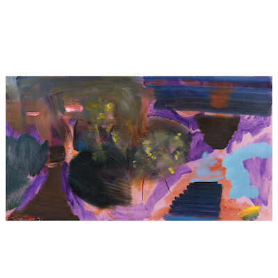 Ivon Hitchens (British, 1893-1979) Willow Catkins in April Weather 41 x 65.2 cm. (16 1/8 x 25 3/4 in.)