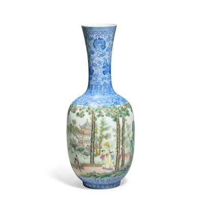 A FAMILLE ROSE 'EGGSHELL' VASE Qianlong four-character mark, Republic period