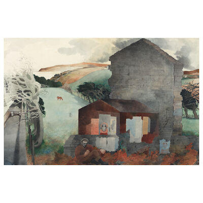 Edward Burra (British, 1905-1976) Sussex Landscape 67 x 102.5 cm. (26 3/8 x 40 3/8 in.) (Executed in 1949)