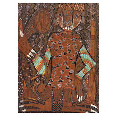 Twins Seven-Seven (Nigerian, 1944-2011) A retired Ghost-Hunter with his Antiquities
