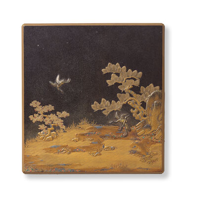A GOLD LACQUER SUZURIBAKO Edo/Meiji period (2)