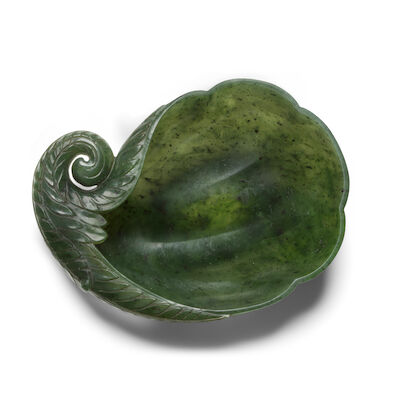A Mughal spinach jade cup North India, 18th/ 19th Century