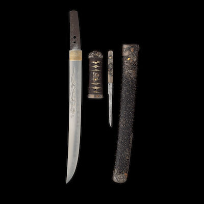 KURIHARA KENJI NOBUHIDE (1815-1880) A Musashi Tantō in Fine Mounts Edo period (1615-1868), dated 1862