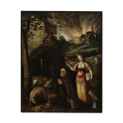 Manière de Hieronymus Bosch, XVIIe siècle Les tentations de Saint Antoine