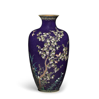 A CLOISONNÉ ENAMEL VASE By Hayashi Kodenji (1831-1915), Meiji period