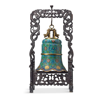 A CLOISONNÉ ENAMEL BELL 19th/early 20th century (2)