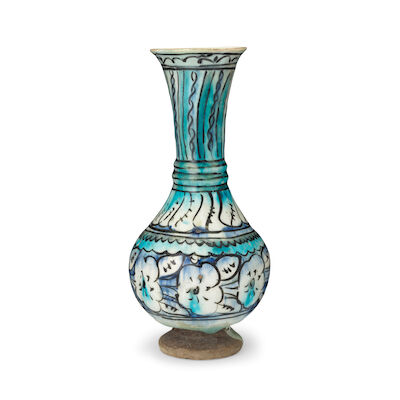 A Damascus pottery water bottle (surahi) Syria, 16th Century