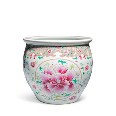 A FAMILLE ROSE 'FLORAL' JARDINIERE 19th century